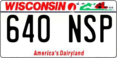 WI license plate 640NSP
