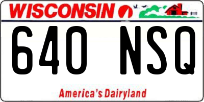 WI license plate 640NSQ