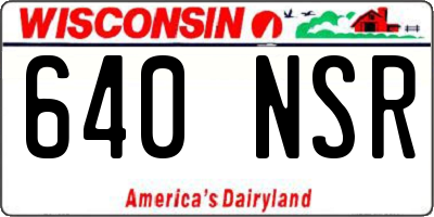 WI license plate 640NSR
