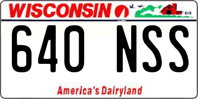 WI license plate 640NSS