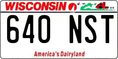WI license plate 640NST