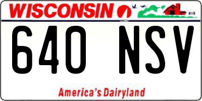 WI license plate 640NSV