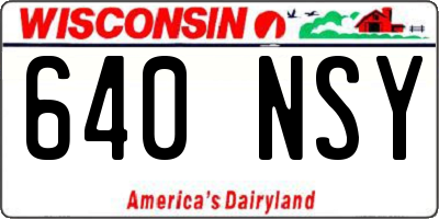 WI license plate 640NSY