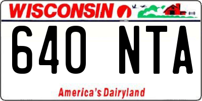 WI license plate 640NTA