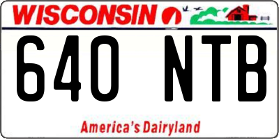 WI license plate 640NTB