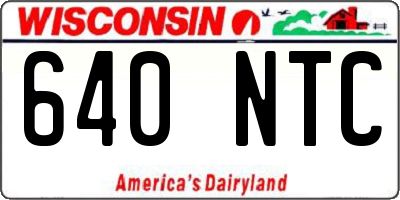 WI license plate 640NTC