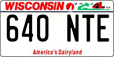 WI license plate 640NTE