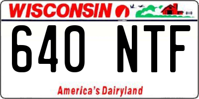 WI license plate 640NTF