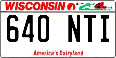 WI license plate 640NTI