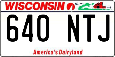 WI license plate 640NTJ