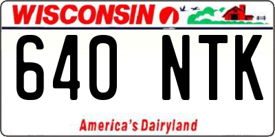 WI license plate 640NTK