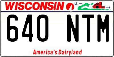 WI license plate 640NTM