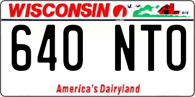 WI license plate 640NTO