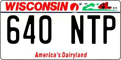WI license plate 640NTP