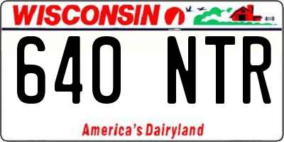 WI license plate 640NTR