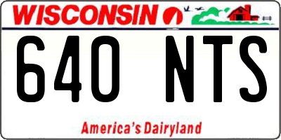 WI license plate 640NTS
