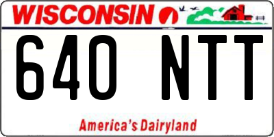 WI license plate 640NTT