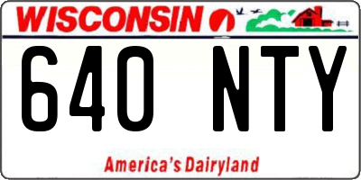 WI license plate 640NTY