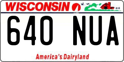 WI license plate 640NUA