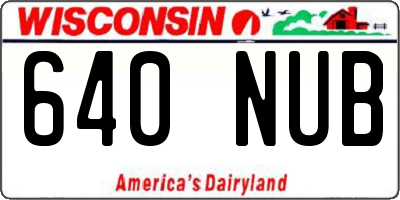 WI license plate 640NUB