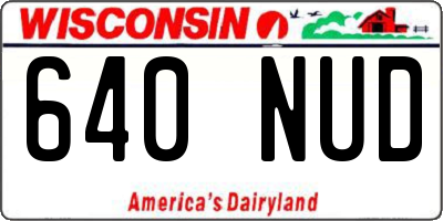WI license plate 640NUD