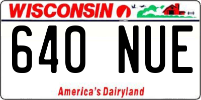 WI license plate 640NUE