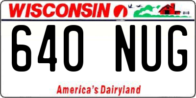 WI license plate 640NUG