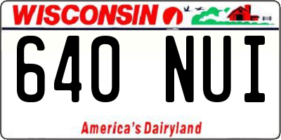 WI license plate 640NUI