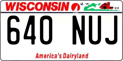 WI license plate 640NUJ