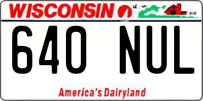 WI license plate 640NUL