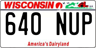 WI license plate 640NUP