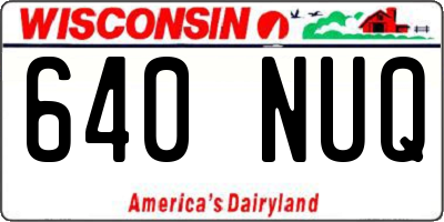 WI license plate 640NUQ