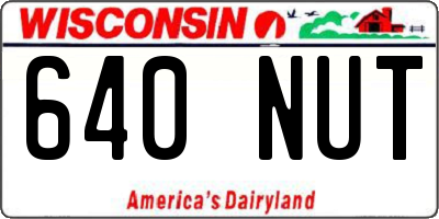 WI license plate 640NUT
