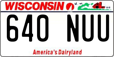 WI license plate 640NUU