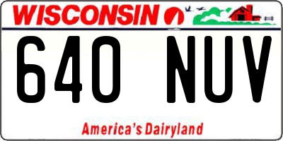 WI license plate 640NUV