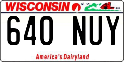 WI license plate 640NUY