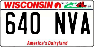 WI license plate 640NVA