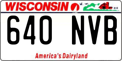 WI license plate 640NVB