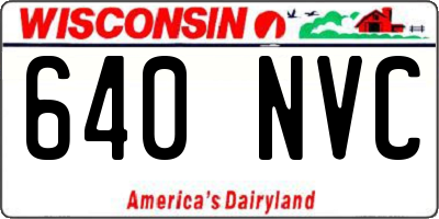 WI license plate 640NVC