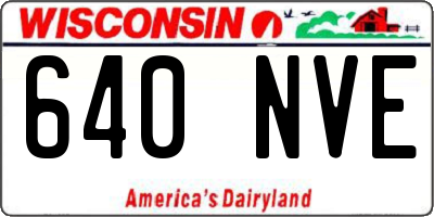 WI license plate 640NVE