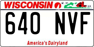 WI license plate 640NVF