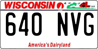 WI license plate 640NVG