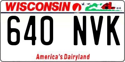WI license plate 640NVK