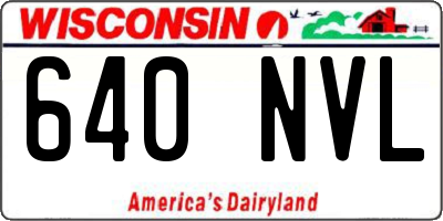 WI license plate 640NVL