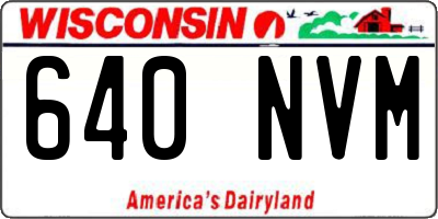 WI license plate 640NVM