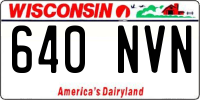 WI license plate 640NVN