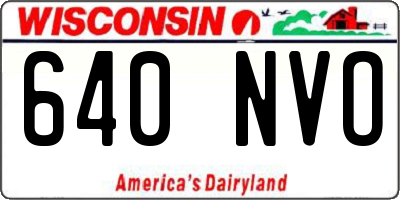 WI license plate 640NVO