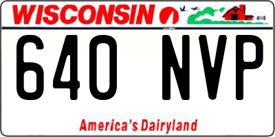 WI license plate 640NVP