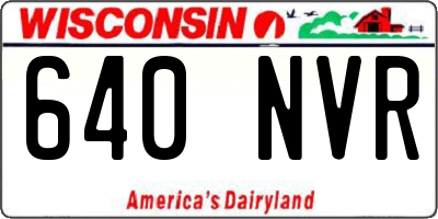 WI license plate 640NVR