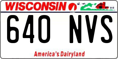 WI license plate 640NVS
